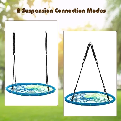 Costway 40'' Spider Web Tree Swing Kids Outdoor Play Set W/ Adjustable Ropes Gift OrangeBlueGreen 11 Costway 40'' Spider Web Tree Swing Kids Outdoor Play Set W/ Adjustable Ropes Gift OrangeBlueGreen - Image 9