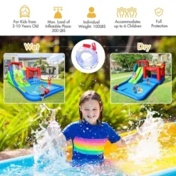 Costway Inflatable Water Slide Kids Jumping Bounce Castle W/ Ocean Balls Blower Excluded -Kiddie Kingdom Store GUEST b00ccef5 5920 4700 ba16 d0e3cad45a0c