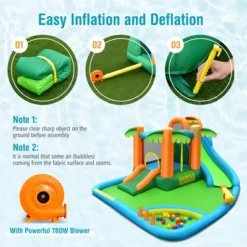 Costway Inflatable Water Slide Park Kid Bounce House W/ Upgraded Handrail & 780W Blower -Kiddie Kingdom Store GUEST b0ee3a2d 41d9 4afb a804 3240d550e314