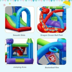 Costway Kids Inflatable Bounce House Dragon Jumping Slide Bouncer Castle W/ 750W Blower -Kiddie Kingdom Store GUEST b1aa9479 0254 452b ac03 b1c754072244