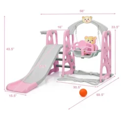 Costway 4-in-1 Kids Play Climber Playset W/ Basketball Hoop & Ball Pink 18 Costway 4-in-1 Kids Play Climber Playset W/ Basketball Hoop & Ball Pink -Kiddie Kingdom Store GUEST b24e89e0 8e2f 4792 982f 37525496e98c