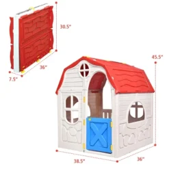 Costway Kids Cottage Playhouse Foldable Plastic Play House Indoor Outdoor Toy Portable -Kiddie Kingdom Store GUEST b2991186 1594 47a0 93ce 8fb7624b9e03