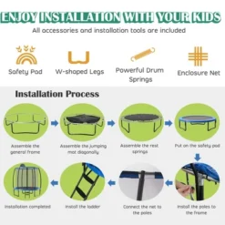 Costway 8 FT Recreational Trampoline W/ Basketball Hoop Safety Enclosure Net Ladder 19 Costway 8 FT Recreational Trampoline W/ Basketball Hoop Safety Enclosure Net Ladder -Kiddie Kingdom Store GUEST b2fd5354 7499 4e6c 9795 ec53e179999a