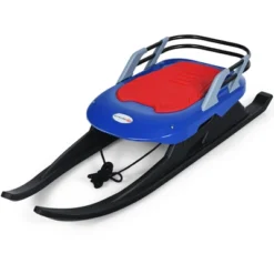 Costway Folding Kids Metal Snow Sled Frost-Resistant Pull Rope Snow Slider Leather Seat -Kiddie Kingdom Store GUEST b36c299a 51a3 4b86 926f ace69d018feb