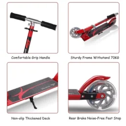 Costway Folding Aluminum 2 Wheel Kids Kick Scooter Adjustable Height LED Light Up -Kiddie Kingdom Store GUEST b60e6328 d961 4b31 81cf f89436f41e43