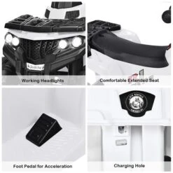 Costway Kids Ride On 4 Wheeler Electric Toy Car ATV Quad 6V Battery Power Led Lights White 14 Costway Kids Ride On 4 Wheeler Electric Toy Car ATV Quad 6V Battery Power Led Lights White -Kiddie Kingdom Store GUEST b6e9e8d6 243c 4622 bc27 204cca27fa82 1