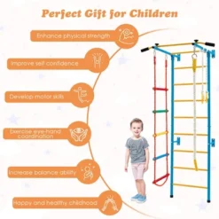 Costway 5 In 1 Kids Indoor Gym Playground Swedish Wall Ladder Children Home Climbing Gym -Kiddie Kingdom Store GUEST b7d046a7 113b 43ca b137 33117d7c6869