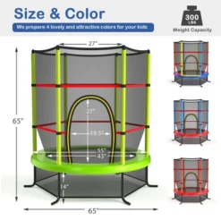 Costway Youth Jumping Round Trampoline 55'' Exercise W/ Safety Pad Enclosure Combo Kids BlueGreeRed -Kiddie Kingdom Store GUEST b843cba7 e202 4782 b1b2 751fcfb15416
