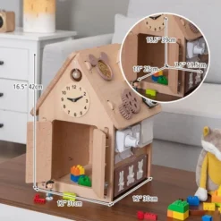 Costway Wooden Busy House Montessori Toy With Sensory Games & Interior Storage Space 13 Costway Wooden Busy House Montessori Toy With Sensory Games & Interior Storage Space -Kiddie Kingdom Store GUEST b92f3006 c190 45ea 8735 66a64d1eccb0