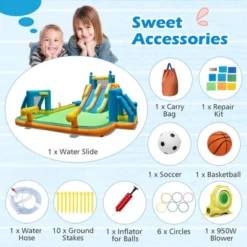 Costway Inflatable Water Slide With 2 Long Slides Pool Climbing Walls Blower Excluded/with 950 W Blower -Kiddie Kingdom Store GUEST ba63f7a4 1902 4be9 b3fb 43496a06d554