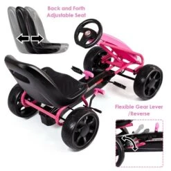 Go Kart Pedal Car Kids Ride On Toys Pedal Powered 4 Wheel Adjustable Seat Pink/Black 20 Go Kart Pedal Car Kids Ride On Toys Pedal Powered 4 Wheel Adjustable Seat Pink/Black -Kiddie Kingdom Store GUEST bb3fb79c f125 439b 842b b73137a155a5