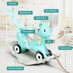 Costway Baby Rocking Horse 4 In 1 Kids Ride On Toy Push Car W/ Music Indoor Outdoor Gift -Kiddie Kingdom Store GUEST bb51a7cc c459 48d5 9acb 2c57b61469dd