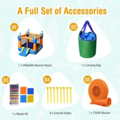 Inflatable Bounce House Kids Magic Castle W/ Large Jumping Area With 750W Blower -Kiddie Kingdom Store GUEST bbf93d20 4e84 4a08 8f0e 7b9c2beae59f