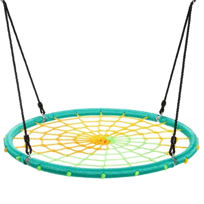 Costway 40'' Spider Web Tree Swing Kids Outdoor Play Set W/ Adjustable Ropes Gift OrangeBlueGreen 13 Costway 40'' Spider Web Tree Swing Kids Outdoor Play Set W/ Adjustable Ropes Gift OrangeBlueGreen - Image 11