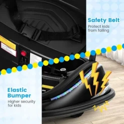 Costway Bumper Car For Kids Electric Ride On Car With Remote Control Joystick Flashing LED Lights -Kiddie Kingdom Store GUEST bc055954 76bf 4099 8443 42525f7310a6