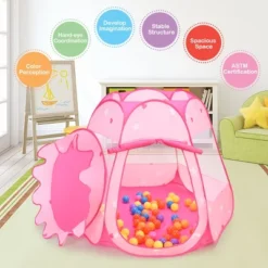 Costway Kid Outdoor Indoor Princess Play Tent Playhouse Ball Tent Toddler Toys W/ 100 Balls -Kiddie Kingdom Store GUEST bcc84e5f a46a 493d 8dc8 1b257a39d11d
