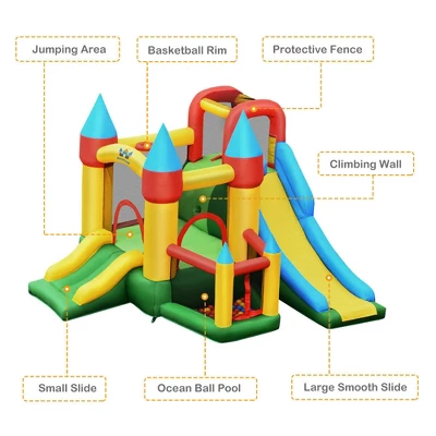 Costway Kids Inflatable Bounce House Jumping Dual Slide Bouncer Castle W/ 780W Blower 6 Costway Kids Inflatable Bounce House Jumping Dual Slide Bouncer Castle W/ 780W Blower - Image 4