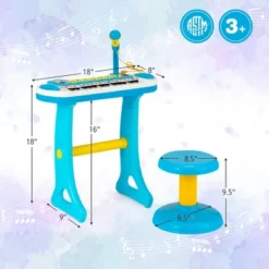 Costway 31 Key Kids Piano Keyboard Toy Toddler Musical Instrument W/ Microphone PinkBlue -Kiddie Kingdom Store GUEST bcf14bb5 9e80 46bb b7a2 e0370b504109