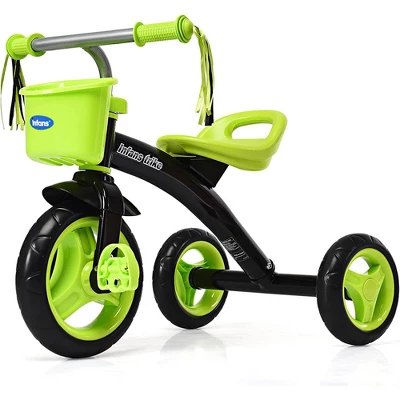 Costway Kids Tricycle Rider With Adjustable Seat Storage Basket Premium Quiet Wheels Non-Slip Handle RedGreen 11 Costway Kids Tricycle Rider With Adjustable Seat Storage Basket Premium Quiet Wheels Non-Slip Handle RedGreen - Image 9