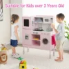 Costway Kids Pretend Kitchen Play Set Toddler Toy Wooden Chef Height Adjustable With Sounds -Kiddie Kingdom Store GUEST be408278 f189 42c9 8bbd 4bbbd10b5ef5