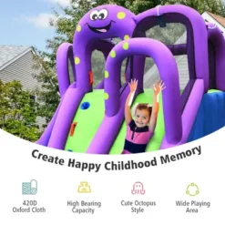 Costway Inflatable Water Park Octopus Bounce House Dual Slide Climbing Wall W/ Blower -Kiddie Kingdom Store GUEST be4b00fc ee05 4376 851c aa99ef70703e