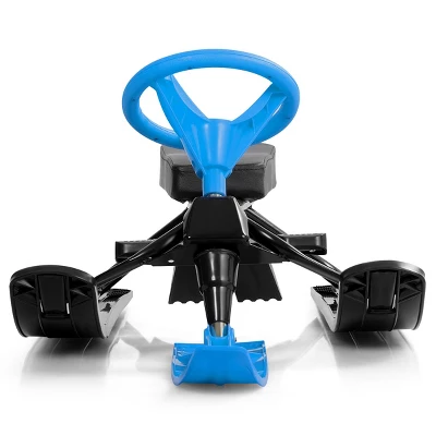 Costway Metal Snow Racer Sled W/ Steering Wheel And Brakes Kids Snow Sand Grass Sliding 8 Costway Metal Snow Racer Sled W/ Steering Wheel And Brakes Kids Snow Sand Grass Sliding - Image 6