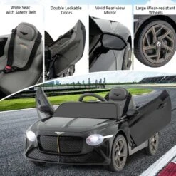 Costway 12V Licensed Bentley Bacalar Kids Electric Ride-on Car With Remote Control Green/Red/White/Black -Kiddie Kingdom Store GUEST be8f7c76 cf25 4549 994f 00113a576102