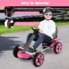Costway 12V Kids Electric Go Kart Foldable Quad Racing Ride On Toy Car With Flashing Light Pink/Red -Kiddie Kingdom Store GUEST bfc3bd34 feae 40d4 a941 3a15bc513036