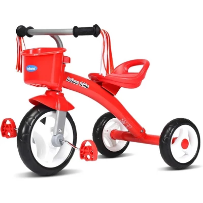 Costway Kids Tricycle Rider With Adjustable Seat Storage Basket Premium Quiet Wheels Non-Slip Handle RedGreen 12 Costway Kids Tricycle Rider With Adjustable Seat Storage Basket Premium Quiet Wheels Non-Slip Handle RedGreen - Image 10