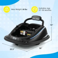 Costway Bumper Car For Kids Electric Ride On Car With Remote Control Joystick Flashing LED Lights -Kiddie Kingdom Store GUEST c0e05627 fbf0 4a17 bf35 740cf2fc1985