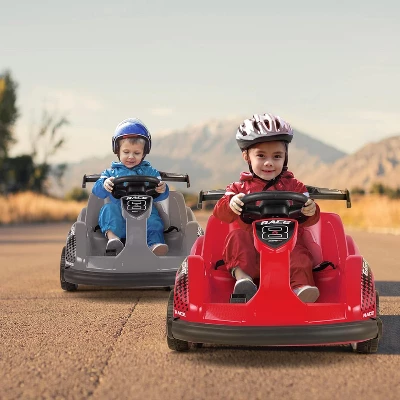 Costway 6V Electric Go Kart For Kids Electric Ride On Car W/ 2.4G Remote Control W/Soft Start Sound And Music Function 3 Costway 6V Electric Go Kart For Kids Electric Ride On Car W/ 2.4G Remote Control W/Soft Start Sound And Music Function