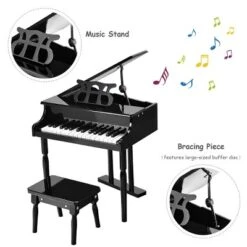 Childs 30 Key Toy Grand Baby Piano W/ Kids Bench Wood Black New -Kiddie Kingdom Store GUEST c2ef29a6 6fe3 49f2 8661 cd6e0865267d