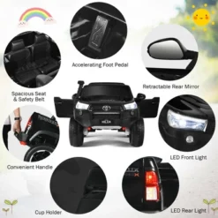 Costway 2x12V Licensed Toyota Hilux Ride On Truck Car 2-Seater 4WD W/ Remote Control -Kiddie Kingdom Store GUEST c3032c92 f7c4 4fc0 8f16 cd1faa58393a