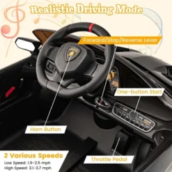 Costway Licensed Lamborghini 4WD Kids Ride-on Sports Car 12V Battery Powered 2.4G Remote Pink/White/Green/Black/Red -Kiddie Kingdom Store GUEST c44a26d9 3c70 4f6f ba15 9fead02bf5fa