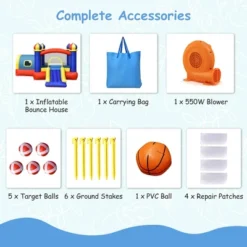 Costway Inflatable Castle Kids Bounce House W/ Slide Jumping Playhouse & 550W Blower -Kiddie Kingdom Store GUEST c44b463c 2eeb 489a 89b2 cab8679da2fa