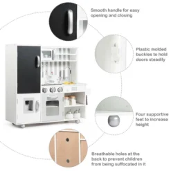 Costway Wood Kitchen Toy Kids Cooking Pretend Play Setw/ Utensils,Sounds & Wordpad White -Kiddie Kingdom Store GUEST c4b8950c b40b 43af b12f b1f72873a591