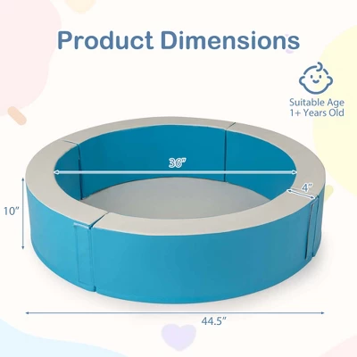 Costway 44.5" X 10" Baby Ball Pit Detachable Foam Ball Pit With 50 Colorful Ocean Balls Blue/Pink 4 Costway 44.5" X 10" Baby Ball Pit Detachable Foam Ball Pit With 50 Colorful Ocean Balls Blue/Pink - Image 2