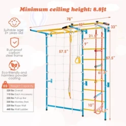 Costway 7 In 1 Kids Indoor Gym Playground Swedish Wall Ladder Children Home Climbing Gym -Kiddie Kingdom Store GUEST c5977443 a946 49a6 be1c 46e09337306d
