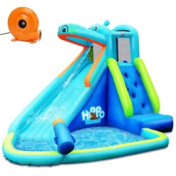 Costway Inflatable Kids Hippo Bounce House Slide Climbing Wall Splash Pool W/740W Blower -Kiddie Kingdom Store GUEST c5ccc027 7c90 46ec 9b51 7a1f9ab79487
