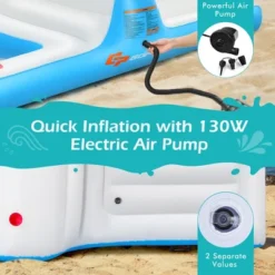 Costway Giant 4 Person Inflatable Island Lake Floating Lounge Raft W/ 130W Electric Air Pump -Kiddie Kingdom Store GUEST c6538e32 4fa9 4a04 9f47 b5b2def9d966