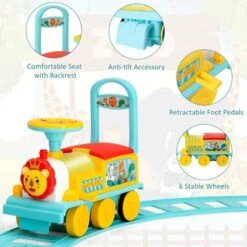 Costway 6V Electric Kids Ride On Train Motorized Train Toy W/ Track & 6 Wheels -Kiddie Kingdom Store GUEST c737393f cfc8 4a4d af6f 2478f3692d79