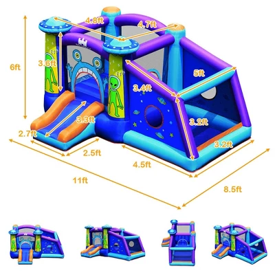 Costway Inflatable Bouncer Alien Bounce House Kids Jump Slide Ball Pit W/480W Blower 3 Costway Inflatable Bouncer Alien Bounce House Kids Jump Slide Ball Pit W/480W Blower