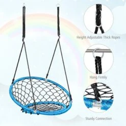 Costway Spider Web Chair Swing W/ Adjustable Hanging Ropes Kids Play Equipment BlueOrange 18 Costway Spider Web Chair Swing W/ Adjustable Hanging Ropes Kids Play Equipment BlueOrange -Kiddie Kingdom Store GUEST c98dfb77 3d01 48bd a979 c598e3f24286