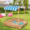 Costway Kids Large Wooden Sandbox W/ 2 Bench Seats Outdoor Play Station For Children -Kiddie Kingdom Store GUEST c9c67b6d 931b 42a5 8e67 2639160ce12e