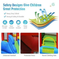 Costway Inflatable Bouncer Water Climb Slide Bounce House Splash Pool W/ Blower -Kiddie Kingdom Store GUEST ca169838 c3a8 4680 9279 d3af6ca59440
