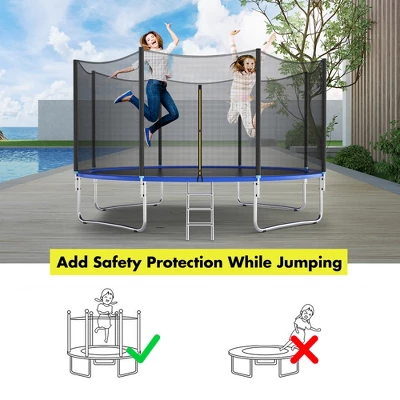 Costway 12/14/16FT Replacement Trampoline Safety Enclosure Net W/ Zipper & Protection Buckles 4 Costway 12/14/16FT Replacement Trampoline Safety Enclosure Net W/ Zipper & Protection Buckles - Image 2