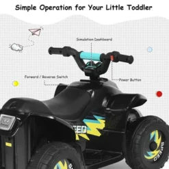 Costway 6V Kids Electric Quad ATV 4 Wheels Ride On Toy Toddlers Forward&Reverse WhiteBlackBlueRed -Kiddie Kingdom Store GUEST ca6012a8 47ce 4e68 a7b7 7932ba4a1b2e