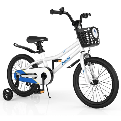 Costway 18'' Kid's Bike With Removable Training Wheels & Basket For 4-8 Years Old White/Blue/Red/Skyblue 12 Costway 18'' Kid's Bike With Removable Training Wheels & Basket For 4-8 Years Old White/Blue/Red/Skyblue - Image 10