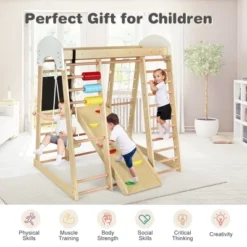 Costway Indoor Playground Climbing Gym Kids Wooden 8 In 1 Climber Playset For Children -Kiddie Kingdom Store GUEST cb18bc59 f5c6 431f 9c21 d2434a20f7d6