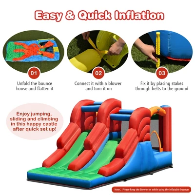 Costway Inflatable Bounce House 3-in-1 Dual Slides Jumping Castle Bouncer Without Blower 9 Costway Inflatable Bounce House 3-in-1 Dual Slides Jumping Castle Bouncer Without Blower - Image 7
